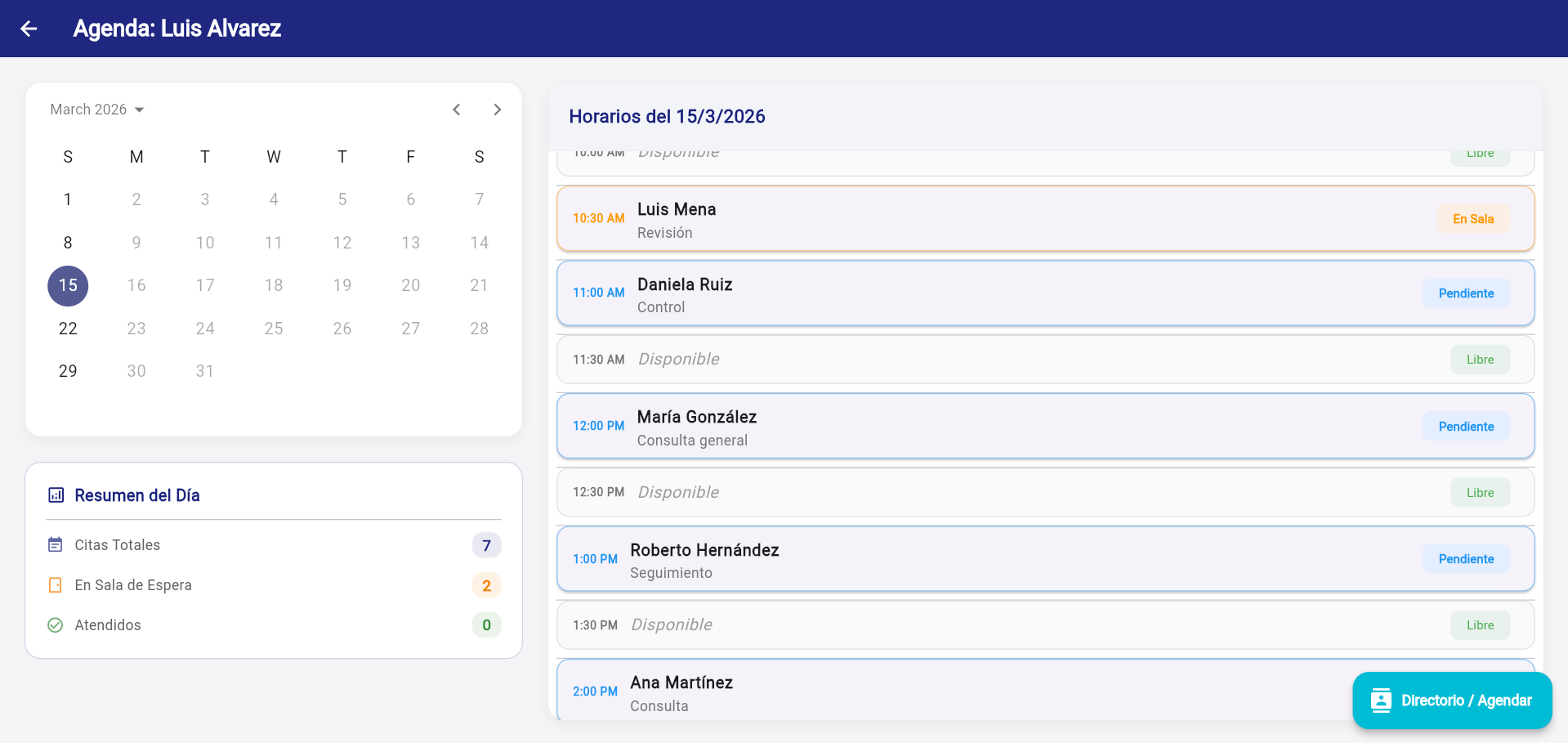 Agenda Maestra en Flego